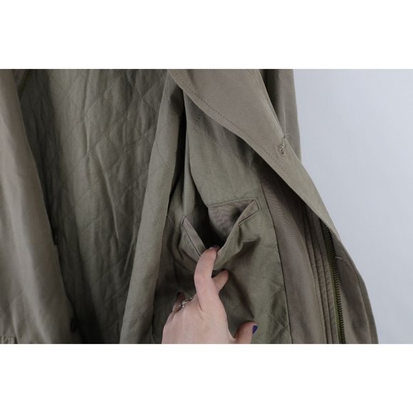 Vintage 90s Ralph Lauren Mens Large Faded Quilt Lined Chore Barn Jacket Beige - Picture 11 of 14